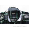 Slim Fit Cotton Green Color Plaid Men's Shirt